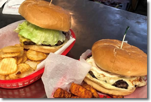 Get a delicious burger at the Ice Cracking Lodge in Ponsford, Minnesota.