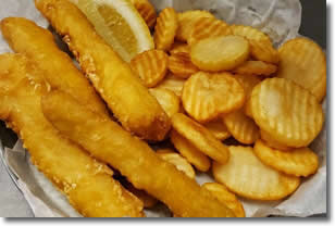 Enjoy Fish-n-Chips at the Ice Cracking Lodge